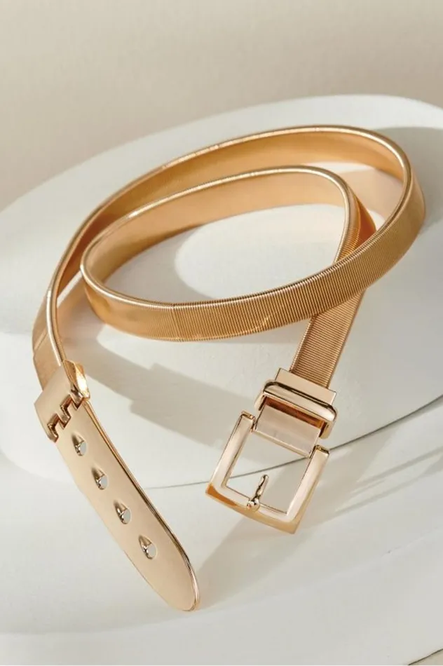 Women Kim Stretch Chain Belt Gold Soft Surroundings Belts
