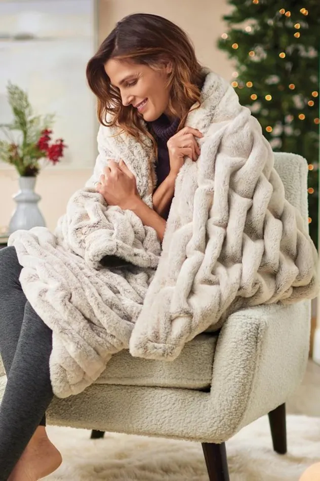 Women La Parisienne Faux Fur Throw Forest Night Soft Surroundings Bedding Women La Parisienne Faux Fur Throw Forest Night Soft Surroundings Bedding