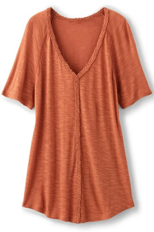 Women Lainey Slub Tee Orange Embers Soft Surroundings Tops Women Lainey Slub Tee Orange Embers Soft Surroundings Tops
