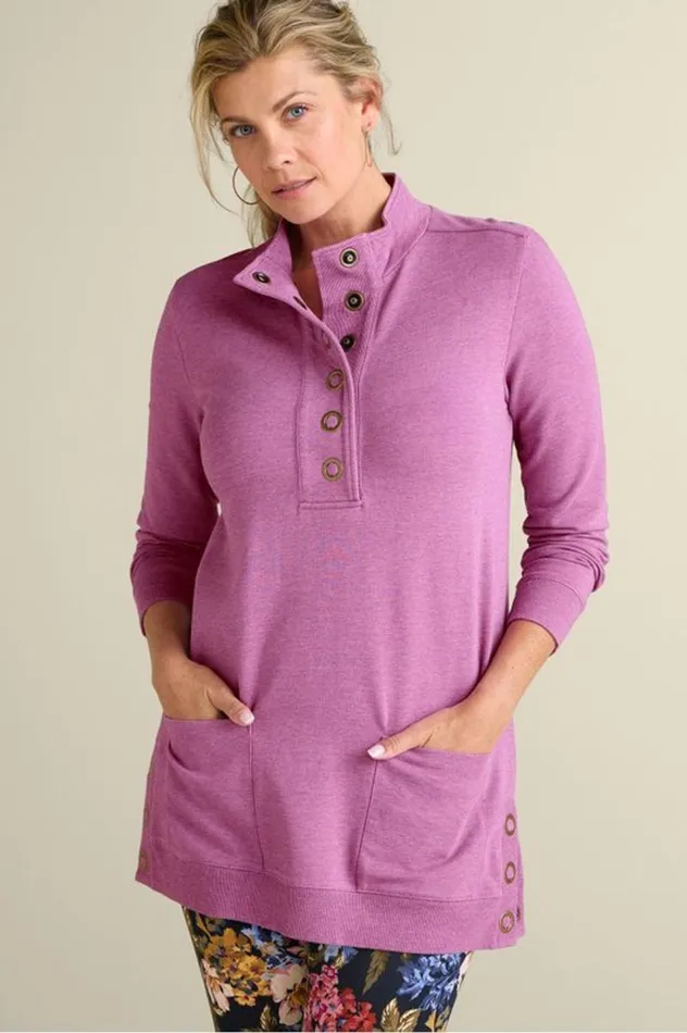 Women Lakshmi Pullover Tunic Magenta Heather Soft Surroundings Tops