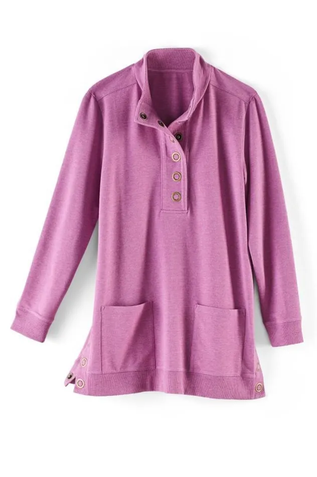 Women Lakshmi Pullover Tunic Magenta Heather Soft Surroundings Tops Women Lakshmi Pullover Tunic Magenta Heather Soft Surroundings Tops