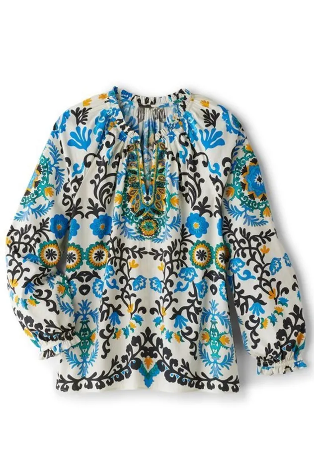 Women Leona Long Sleeve Top Tibetan Scarf Soft Surroundings Tops Women Leona Long Sleeve Top Tibetan Scarf Soft Surroundings Tops