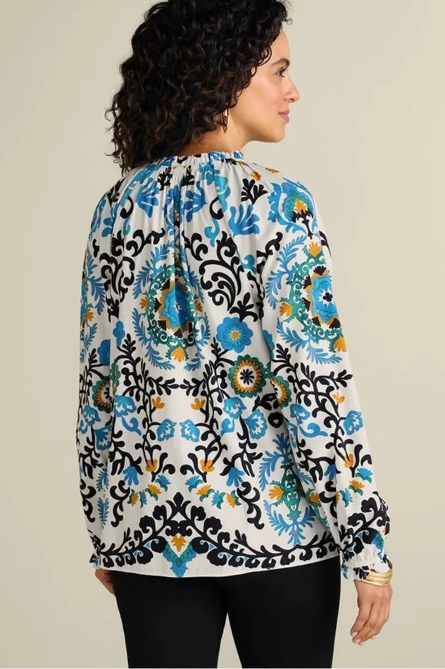 Women Leona Long Sleeve Top Tibetan Scarf Soft Surroundings Tops Women Leona Long Sleeve Top Tibetan Scarf Soft Surroundings Tops