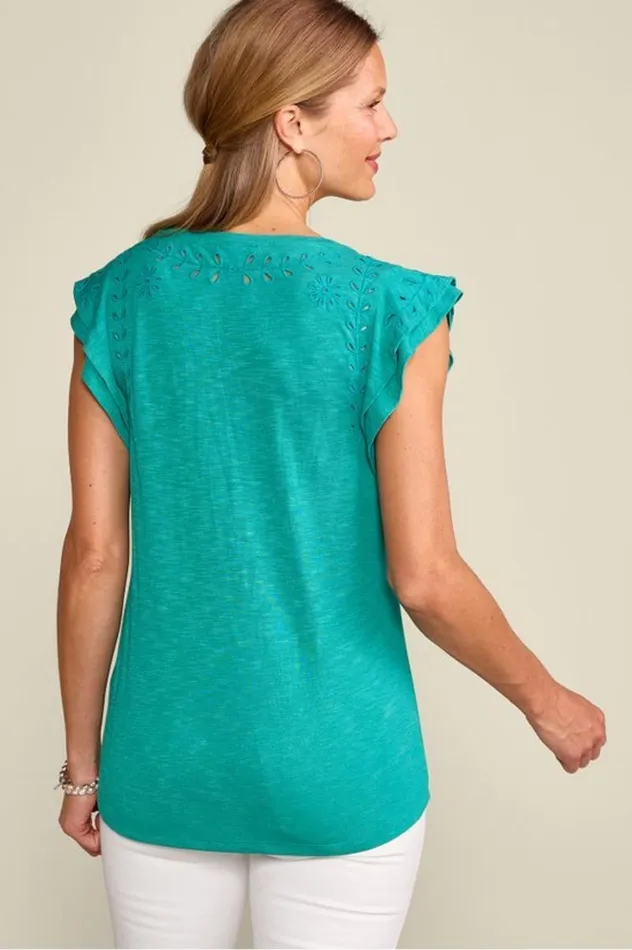 Women Libby Tee Teal Blue Soft Surroundings Tops Women Libby Tee Teal Blue Soft Surroundings Tops