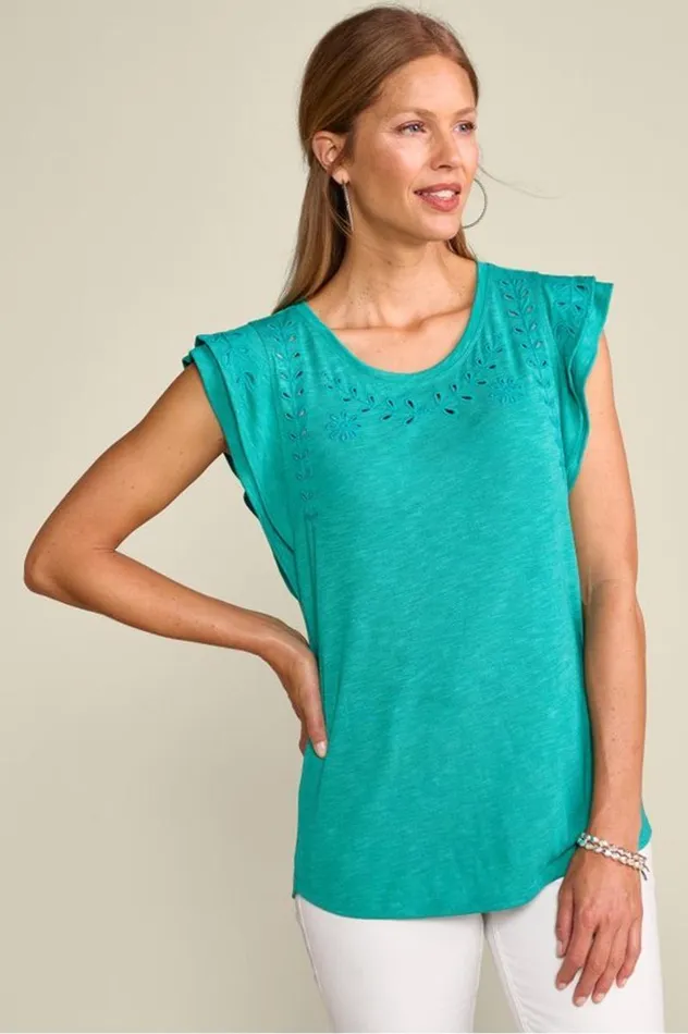 Women Libby Tee Teal Blue Soft Surroundings Tops Women Libby Tee Teal Blue Soft Surroundings Tops