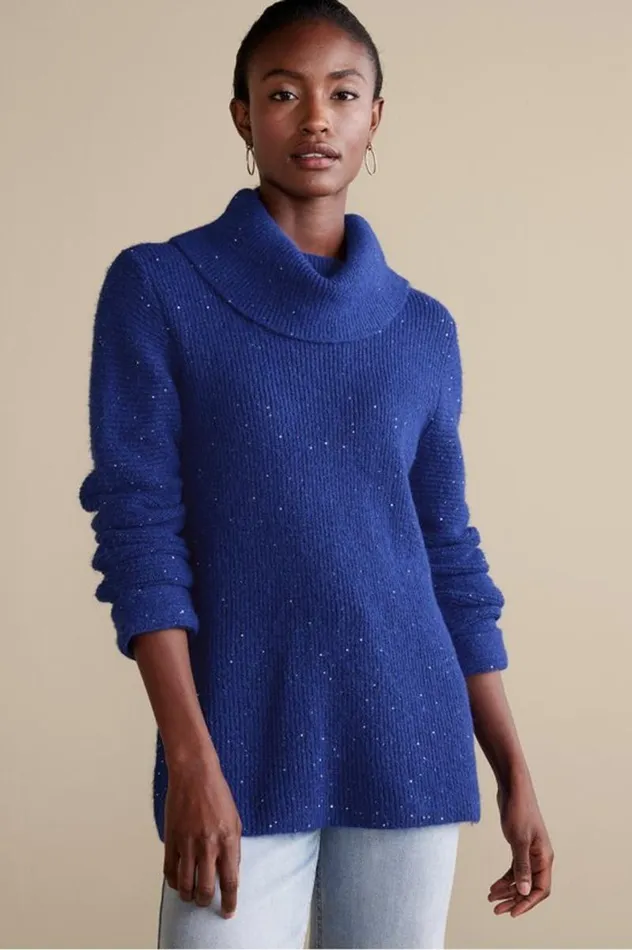 Women Linley Sequin Sweater Rhubarb Soft Surroundings Tops Women Linley Sequin Sweater Rhubarb Soft Surroundings Tops