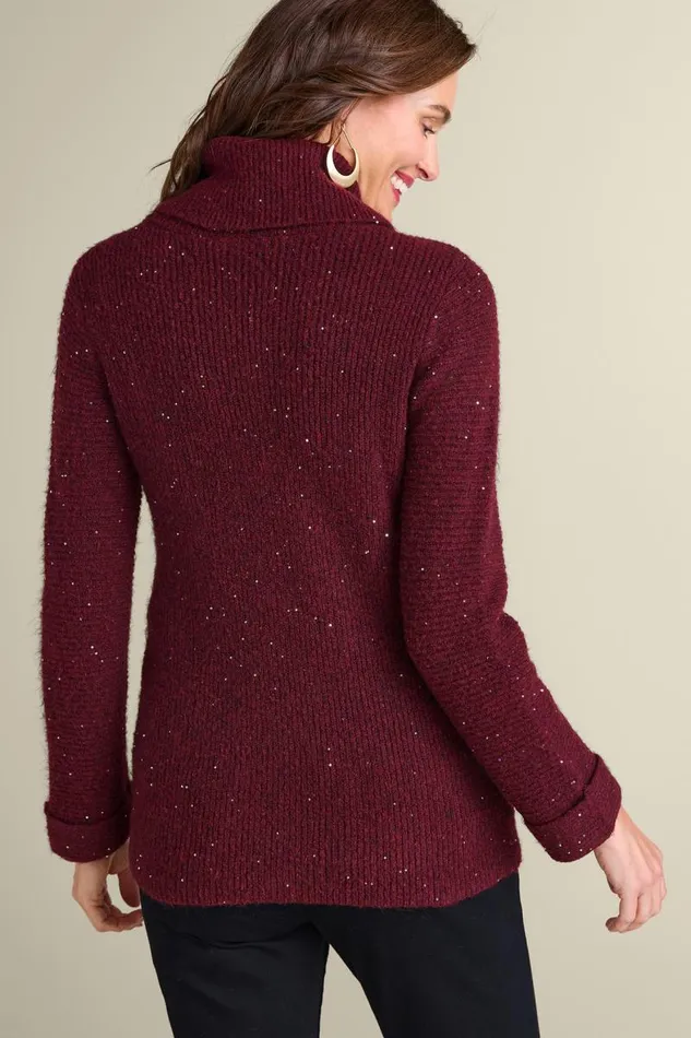 Women Linley Sequin Sweater Rhubarb Soft Surroundings Tops Women Linley Sequin Sweater Rhubarb Soft Surroundings Tops