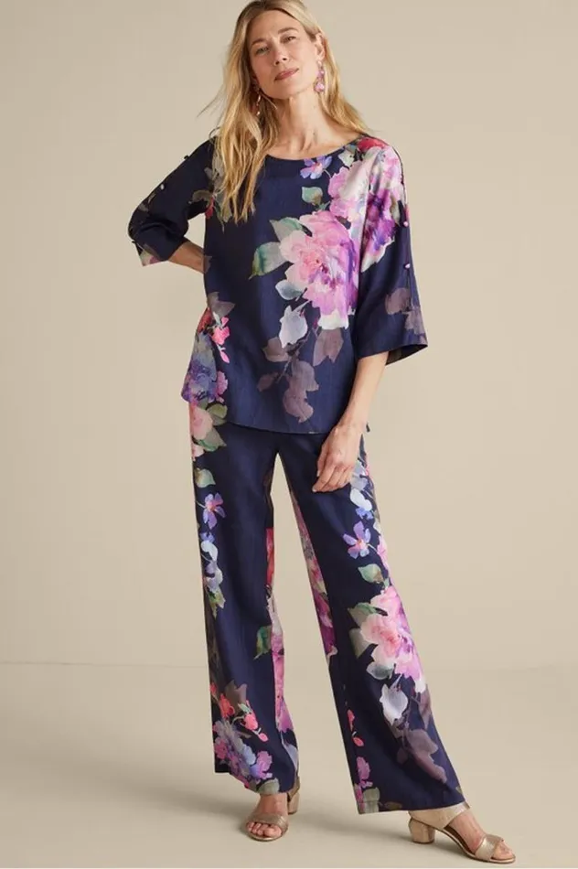 Women Lizette WideLeg Pant Marseille Floral Exploded Soft Surroundings Pants Women Lizette WideLeg Pant Marseille Floral Exploded Soft Surroundings Pants