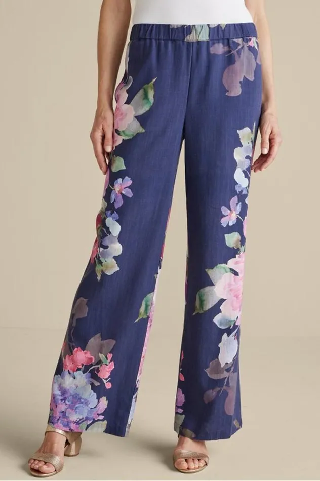 Women Lizette WideLeg Pant Marseille Floral Exploded Soft Surroundings Pants Women Lizette WideLeg Pant Marseille Floral Exploded Soft Surroundings Pants