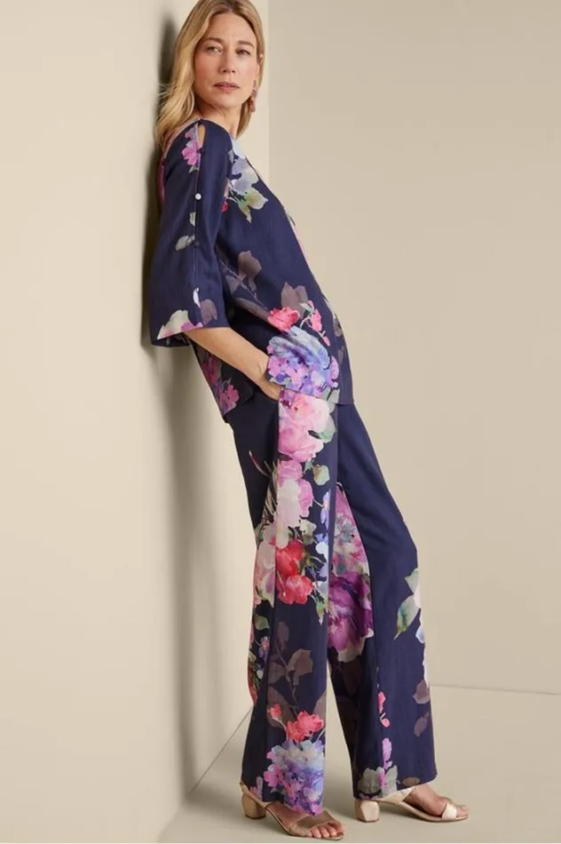 Women Lizette WideLeg Pant Marseille Floral Exploded Soft Surroundings Pants Women Lizette WideLeg Pant Marseille Floral Exploded Soft Surroundings Pants