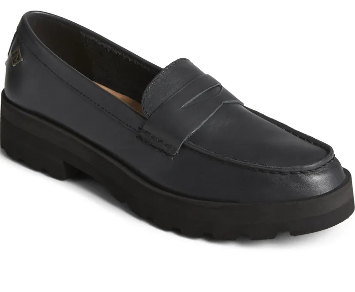 Women Lug Penny Loafer Black Sperry Flats and Loafers Women Lug Penny Loafer Black Sperry Flats and Loafers