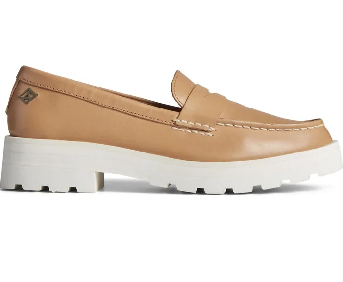 Women Lug Penny Loafer Tan Sperry Flats and Loafers