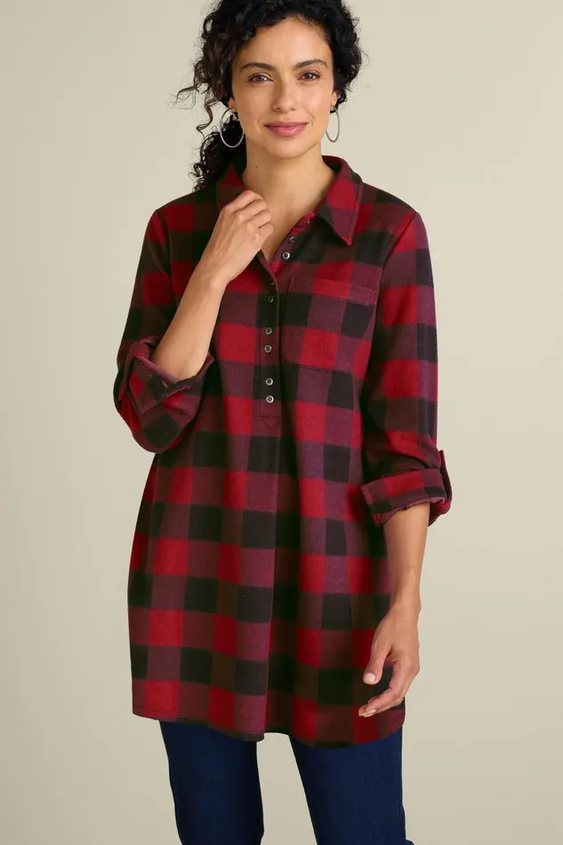 Women Mad About Plaid Tunic Surf The Web Buffalo Chec Soft Surroundings Tops Women Mad About Plaid Tunic Surf The Web Buffalo Chec Soft Surroundings Tops