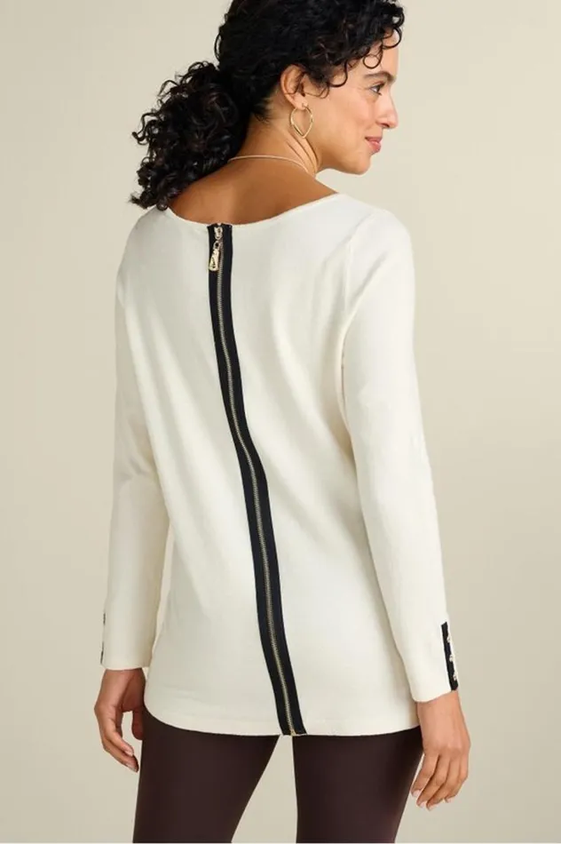 Women Margulies Tunic Sweater Ivory Pearl Soft Surroundings Tops
