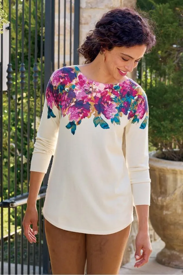 Women Marlyn Tunic Sweater Winter Medallion Soft Surroundings Tops Women Marlyn Tunic Sweater Winter Medallion Soft Surroundings Tops