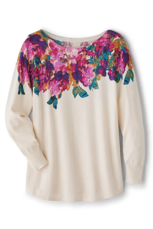Women Marlyn Tunic Sweater Winter Medallion Soft Surroundings Tops Women Marlyn Tunic Sweater Winter Medallion Soft Surroundings Tops