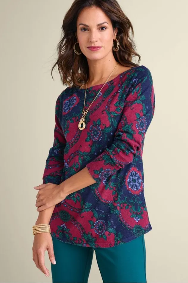 Women Marlyn Tunic Sweater Winter Medallion Soft Surroundings Tops Women Marlyn Tunic Sweater Winter Medallion Soft Surroundings Tops