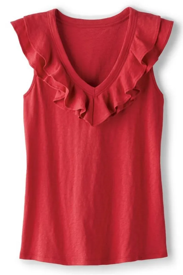 Women Marybeth Ruffle Tank American Beauty Soft Surroundings Tops Women Marybeth Ruffle Tank American Beauty Soft Surroundings Tops