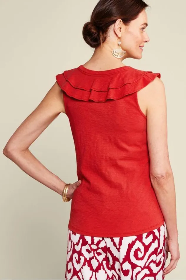 Women Marybeth Ruffle Tank American Beauty Soft Surroundings Tops Women Marybeth Ruffle Tank American Beauty Soft Surroundings Tops