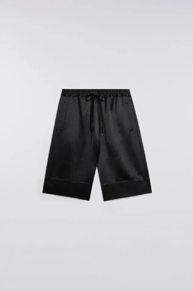 WomenMen Fiorucci Bermuda Satin Shorts Black Black