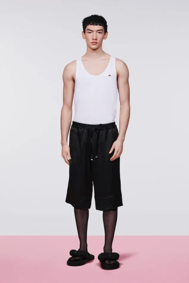WomenMen Fiorucci Bermuda Satin Shorts Black Black WomenMen Fiorucci Bermuda Satin Shorts Black Black