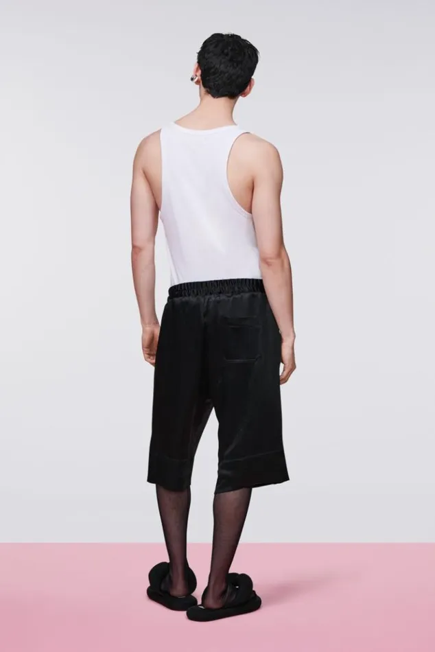 WomenMen Fiorucci Bermuda Satin Shorts Black Black WomenMen Fiorucci Bermuda Satin Shorts Black Black