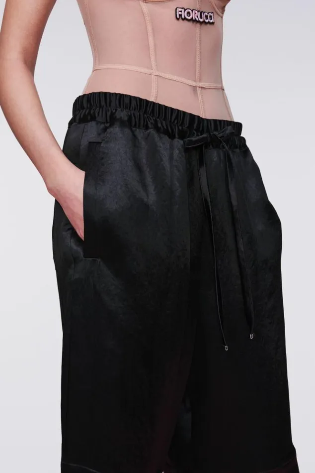 WomenMen Fiorucci Bermuda Satin Shorts Black Black WomenMen Fiorucci Bermuda Satin Shorts Black Black