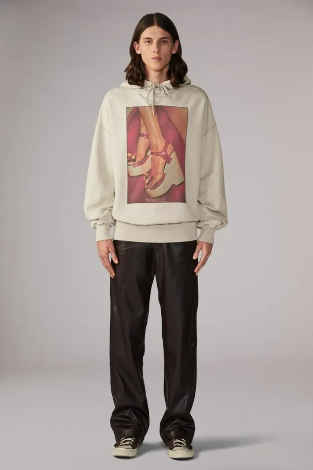 WomenMen Fiorucci Unisex Graphic Heels Hoodie Grey Grey WomenMen Fiorucci Unisex Graphic Heels Hoodie Grey Grey