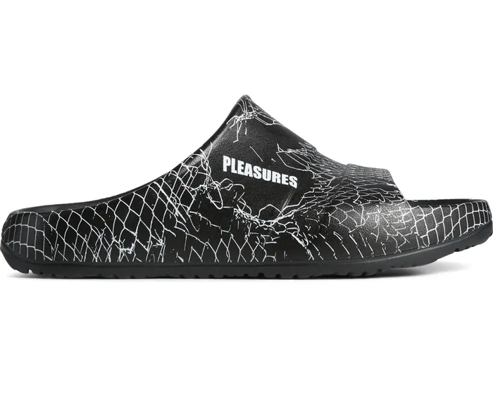 WomenMen Unisex Sperry X Pleasures Float Slide Black Sperry Sandals
