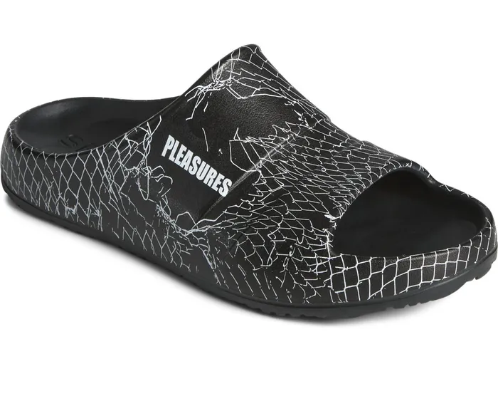 WomenMen Unisex Sperry X Pleasures Float Slide Black Sperry Sandals