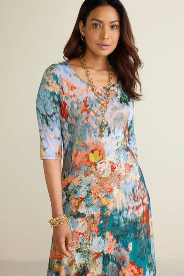 Women Nanette Dress Multi Orange Soft Surroundings Dresses Women Nanette Dress Multi Orange Soft Surroundings Dresses