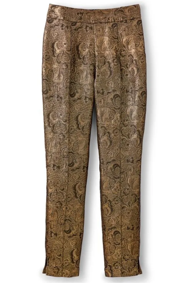 Women Nevina Jacquard Trouser Gold Floral Soft Surroundings Pants Women Nevina Jacquard Trouser Gold Floral Soft Surroundings Pants