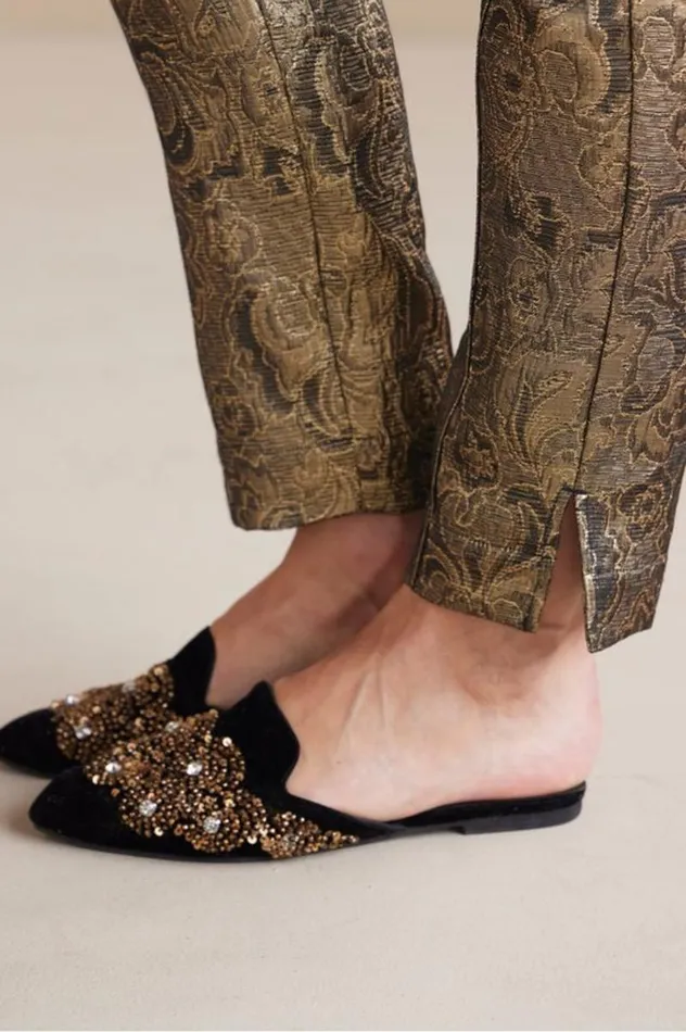 Women Nevina Jacquard Trouser Gold Floral Soft Surroundings Pants Women Nevina Jacquard Trouser Gold Floral Soft Surroundings Pants