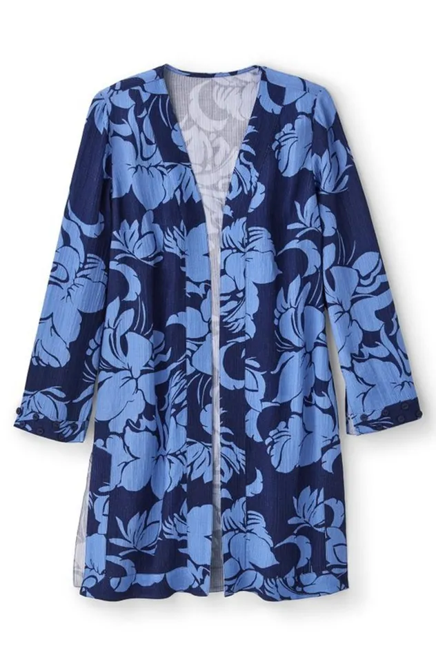 Women Oceo Gauze Topper Menara Bloom Blue Soft Surroundings Tops Women Oceo Gauze Topper Menara Bloom Blue Soft Surroundings Tops