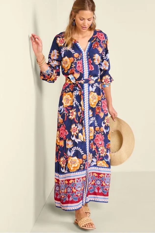 Women Ohana Maxi Dress Akrotiri Flowers Soft Surroundings Dresses