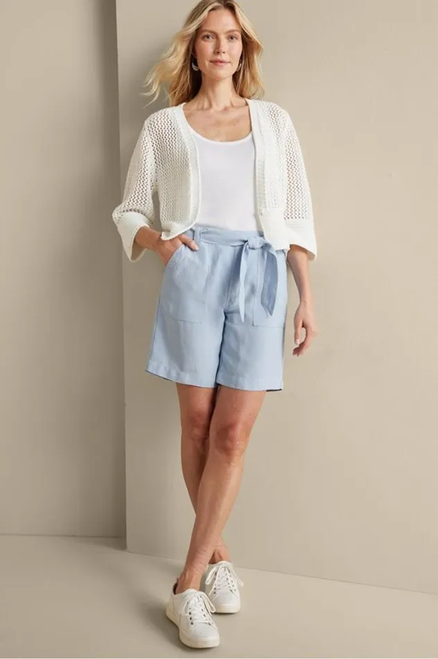 Women Ojai Shorts Light Chambray Soft Surroundings Shorts