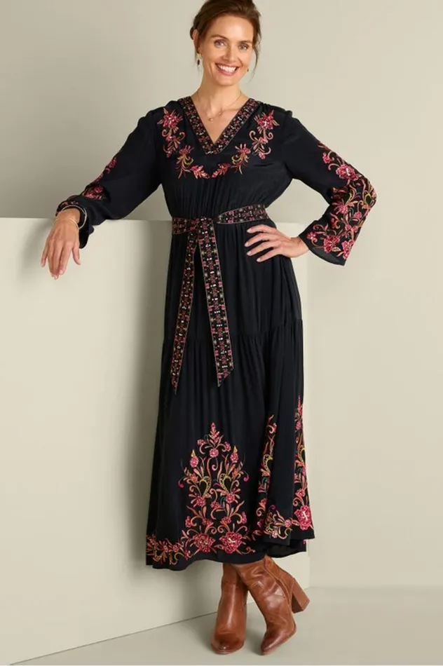 Women Onyx Embellished Maxi Dress Black Soft Surroundings Dresses Women Onyx Embellished Maxi Dress Black Soft Surroundings Dresses