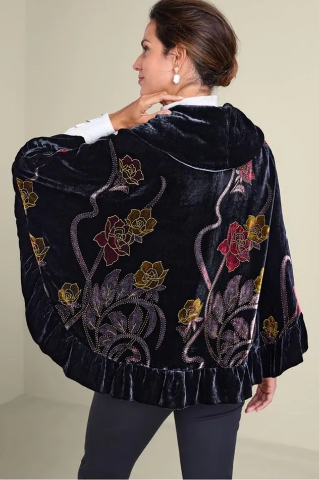 Women Palara Velvet Wrap Black Multi Soft Surroundings Scarves and Wraps Women Palara Velvet Wrap Black Multi Soft Surroundings Scarves and Wraps