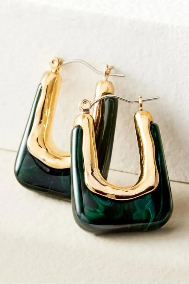 Women Parker Square Hoop Earrings Green Soft Surroundings Jewelry Women Parker Square Hoop Earrings Green Soft Surroundings Jewelry