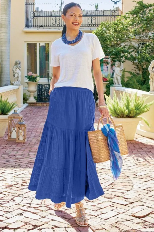 Women Ruari Gauze Maxi Skirt Sunkist Coral Soft Surroundings Skirts Women Ruari Gauze Maxi Skirt Sunkist Coral Soft Surroundings Skirts