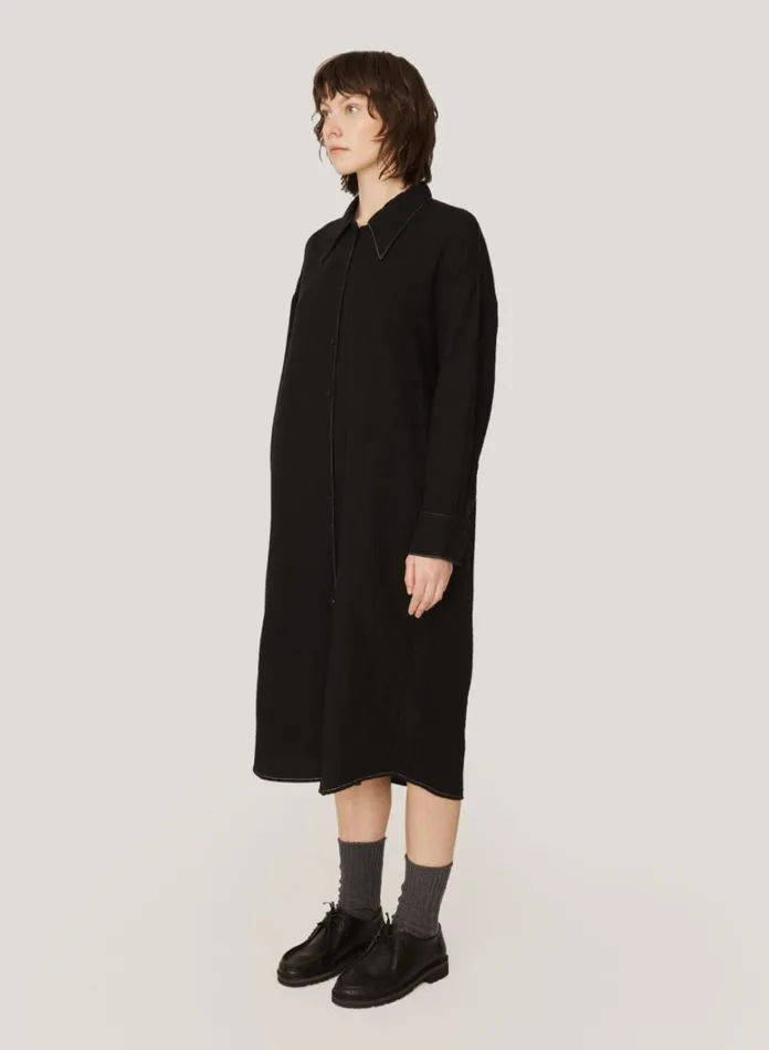 Womens Dresses YMC Judy Doublecloth Cotton Dress Black