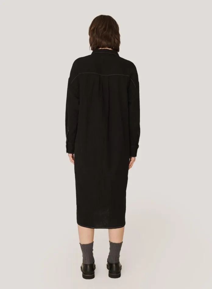 Womens Dresses YMC Judy Doublecloth Cotton Dress Black