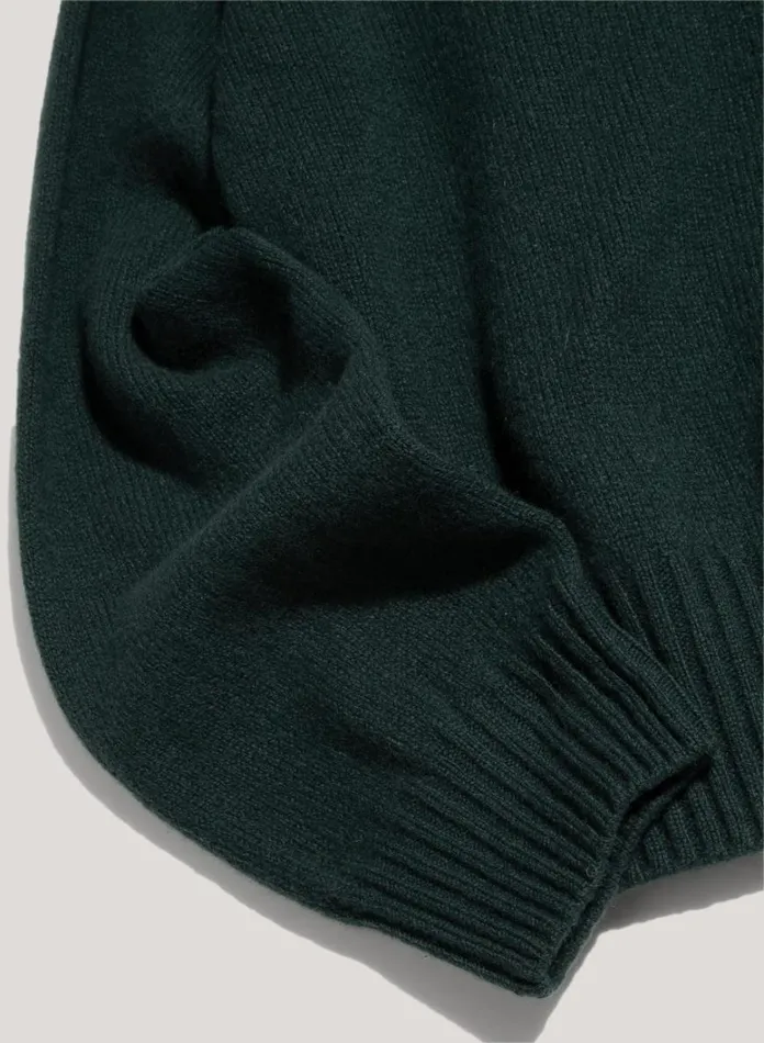 Womens Knitwear YMC Jets Crew Neck Jumper Dark Green