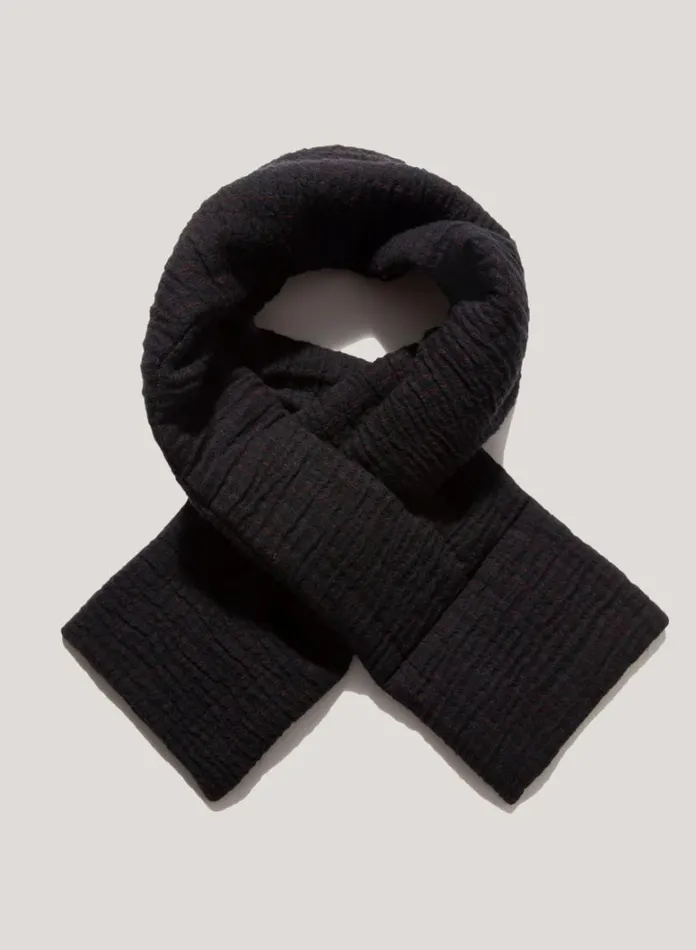 Womens Scarves YMC Textured Slot Scarf Black