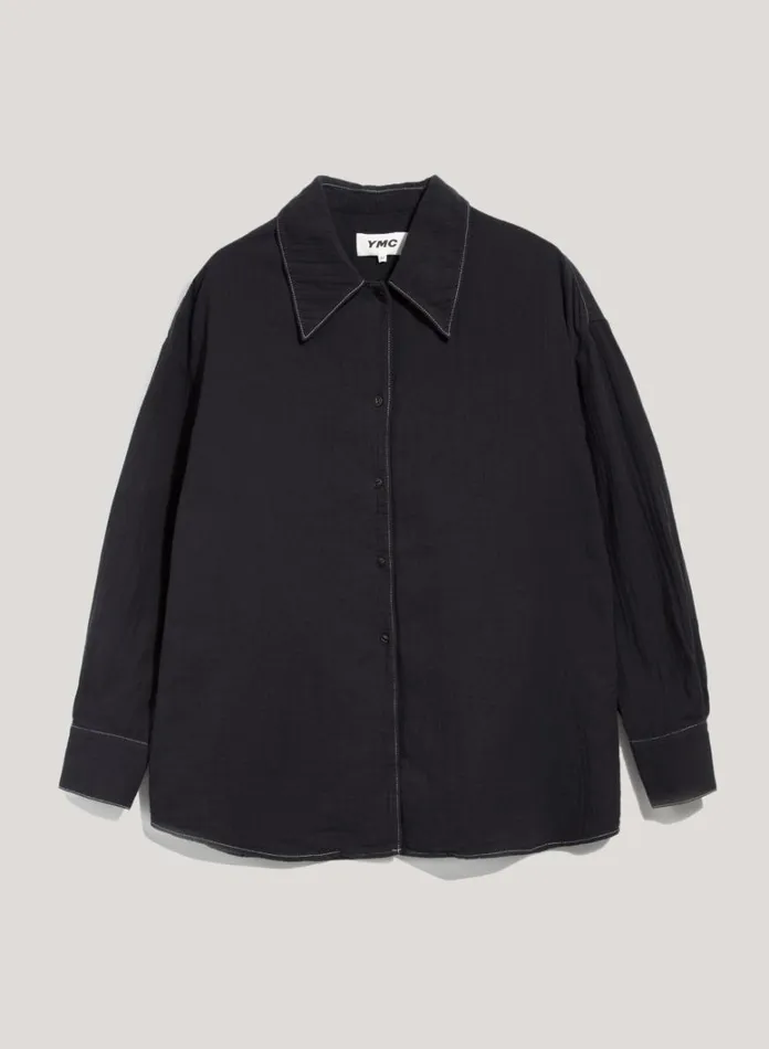 Womens Shirts YMC Lena Doublecloth Cotton Shirt Black