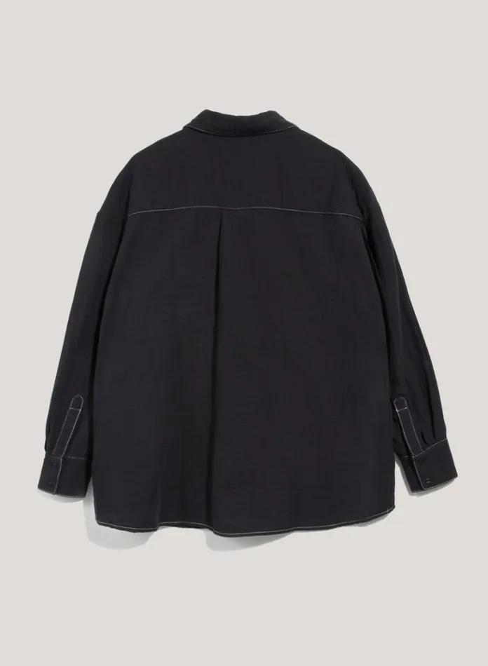 Womens Shirts YMC Lena Doublecloth Cotton Shirt Black