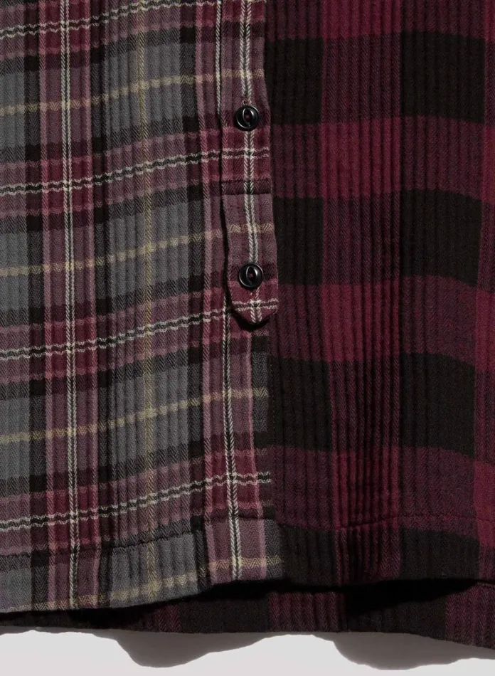 Womens Shirts YMC Marianne Check Shirt Burgundy Multi