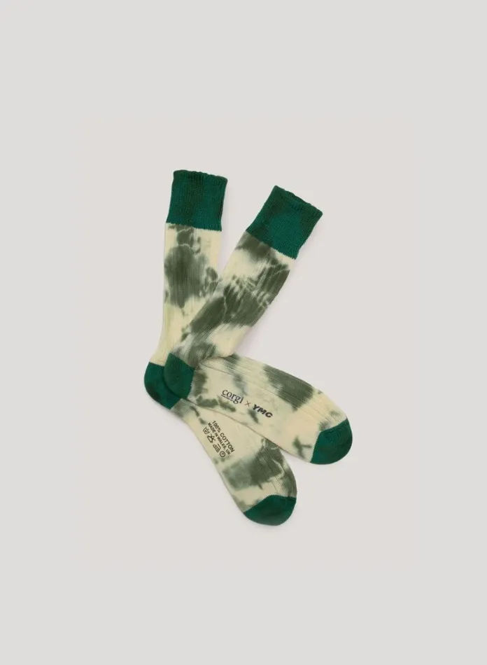 Womens Socks YMC Tie Dye Sock Green