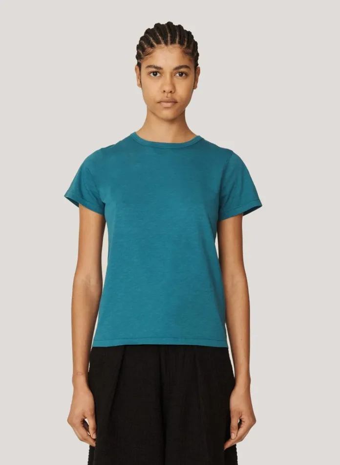 Womens TShirts YMC Day Organic Cotton TShirt Blue