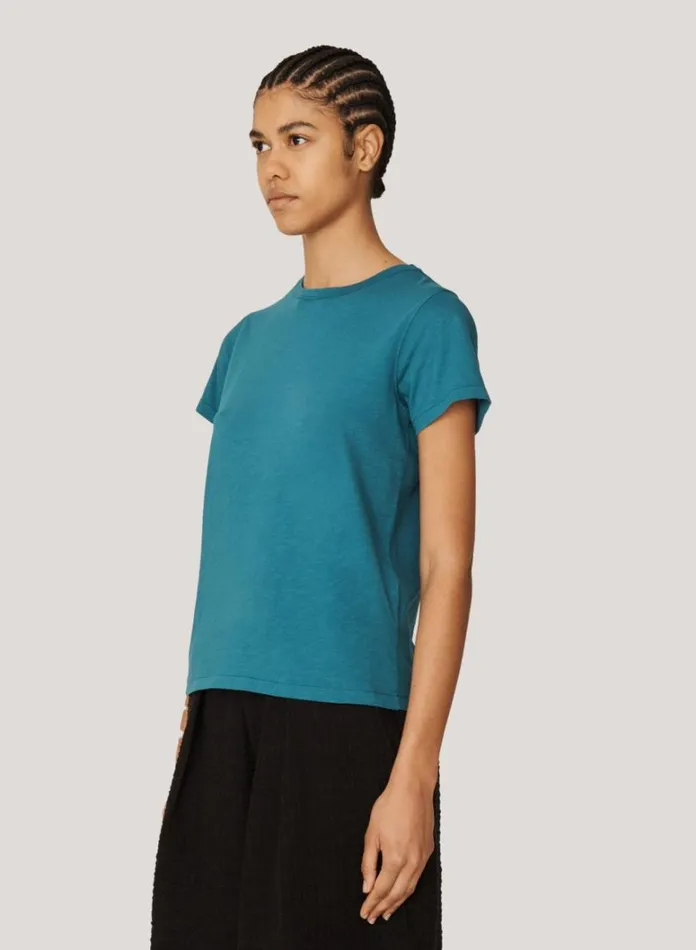 Womens TShirts YMC Day Organic Cotton TShirt Blue